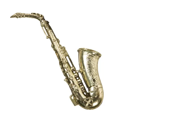Saxofone ornamento isolado com caminho — Fotografia de Stock
