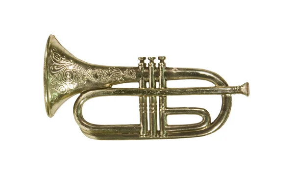 Játék trombita elszigetelt és elérési útja — Stock Fotó