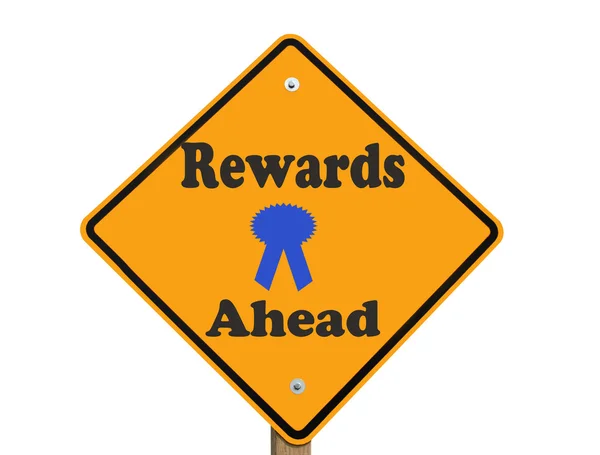 Assine Prevendo Recompensas Frente Isoladas Sobre Fundo Branco Com Caminho — Fotografia de Stock