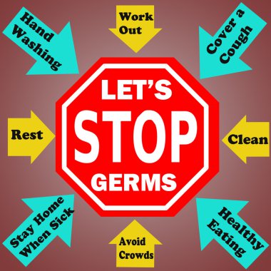 Stop germs informational illustration clipart