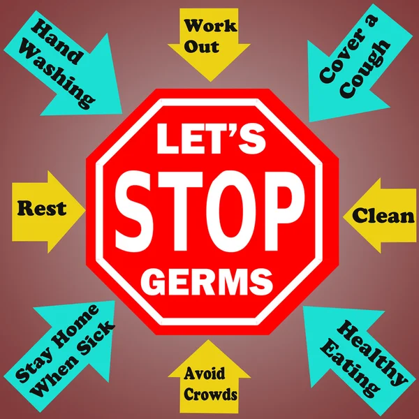 Parar germes ilustração informacional — Fotografia de Stock