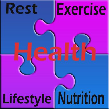 Health puzzle illustration clipart