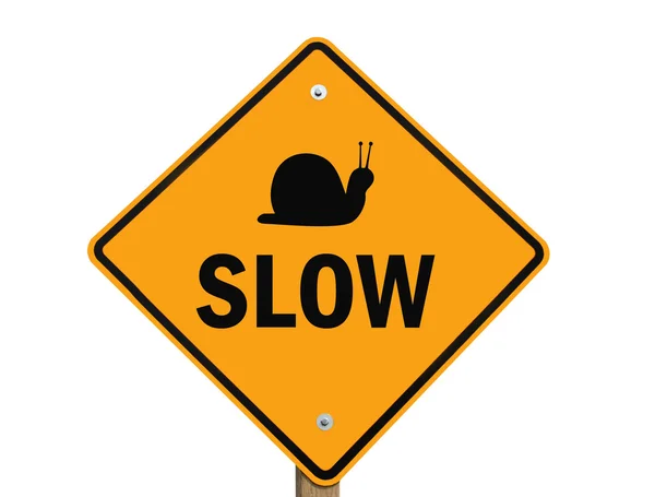 Slow warning sign isolated — Stock Photo, Image