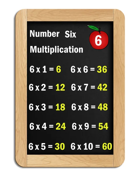 Tablas de multiplicación de pizarra de # 6 — Foto de Stock