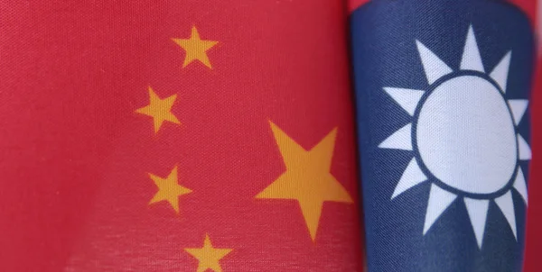 stock image Taiwan and China flags