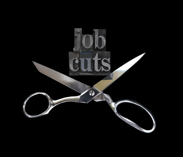 Job cuts with scissors — Stock Photo, Image