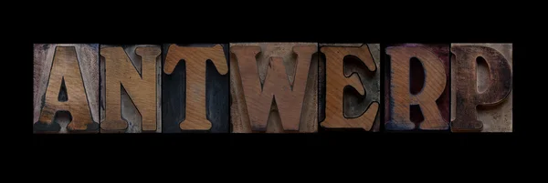 Antwerp in old wood type — Stock Photo, Image