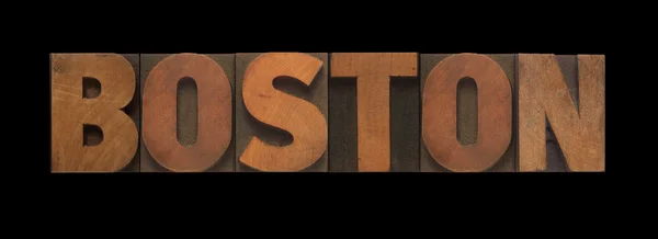 Boston em tipo de madeira velha — Fotografia de Stock