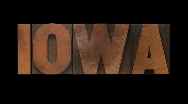 Iowa in old wood type — Stock Photo, Image