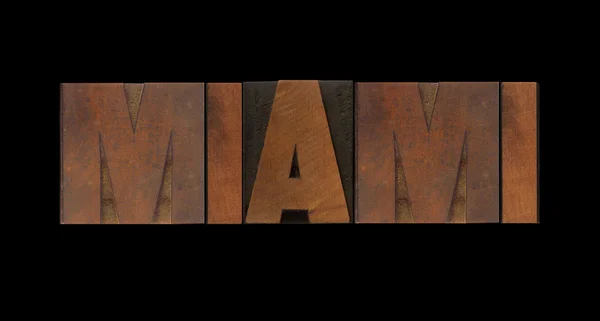 Miami in old wood type — Stock Photo, Image