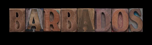 Barbados in old wood type — Stock Photo, Image