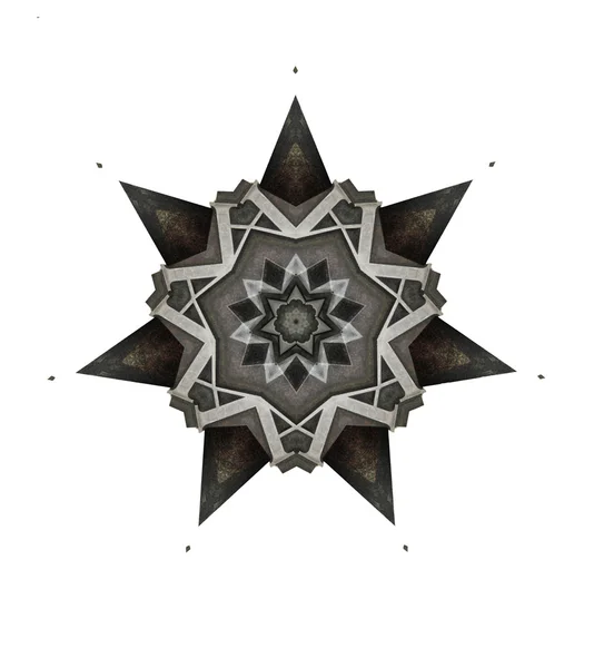 Sju Punkter Stjärna Illustration Med Metall Brev — Stockfoto