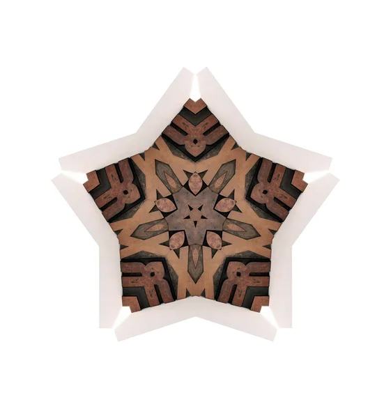 Illustration Star Formed Wood Type — Stock Photo, Image