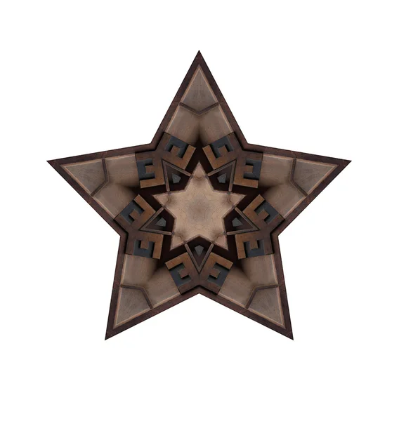 Wood letter E in a star — Stock Photo, Image