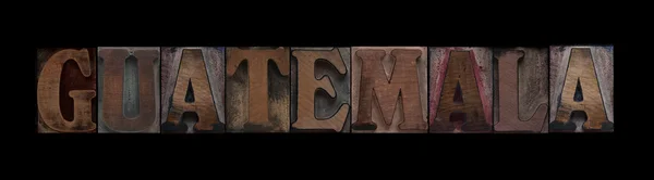 古い活版木材の種類の単語グアテマラ — ストック写真