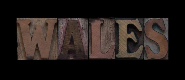 Wales in old wood type — Stock Photo, Image