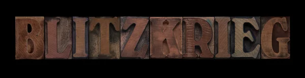 Blitzkrieg in old wood type — Stock Photo, Image