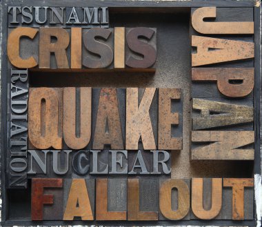 Japan disaster crisis words clipart