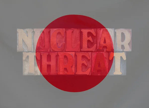 Japan flag nuclear threat — Stock Photo, Image