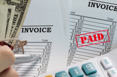 Paid invoice clipart