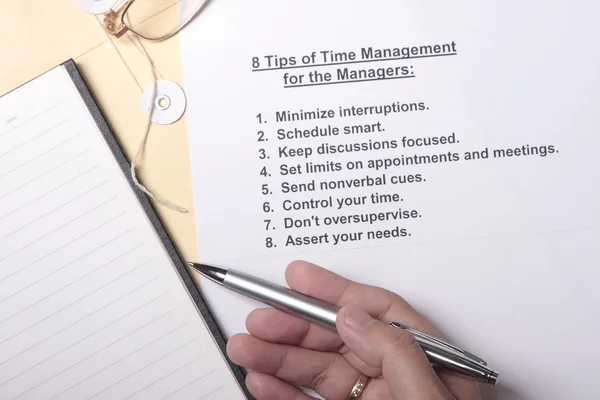 8 tips of time management — Stock Photo, Image