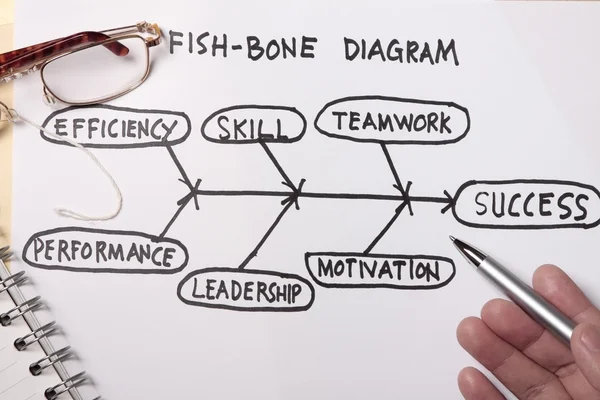 Diagrama de ossos de peixe — Fotografia de Stock