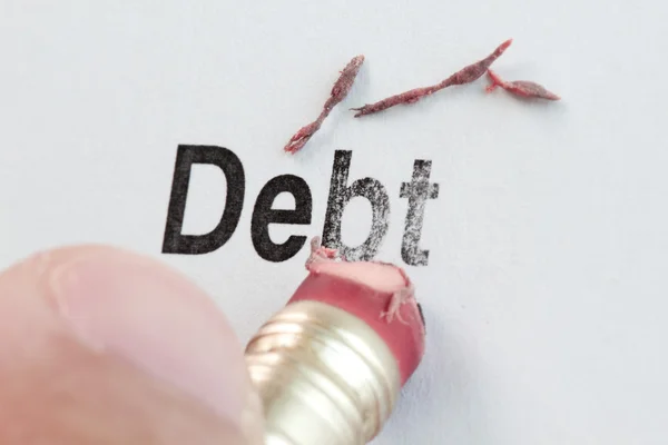 消しゴムと言葉の負債 — ストック写真