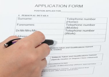 Application and personal details form clipart