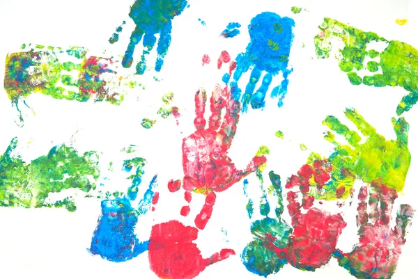 stock image Colored hands print