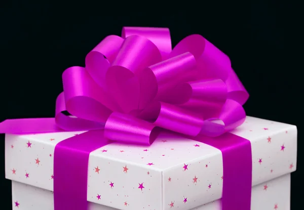 Gift box on black — Stock Photo, Image