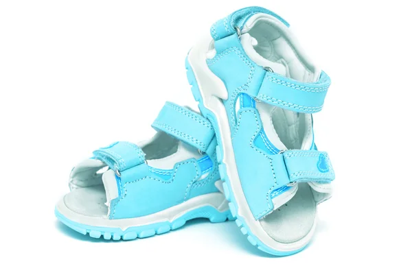 Blauwe kind sandalen — Stockfoto
