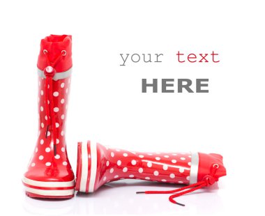 Red rubber boots clipart