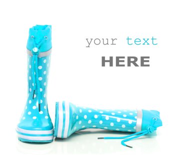 Cyan rubber boots clipart