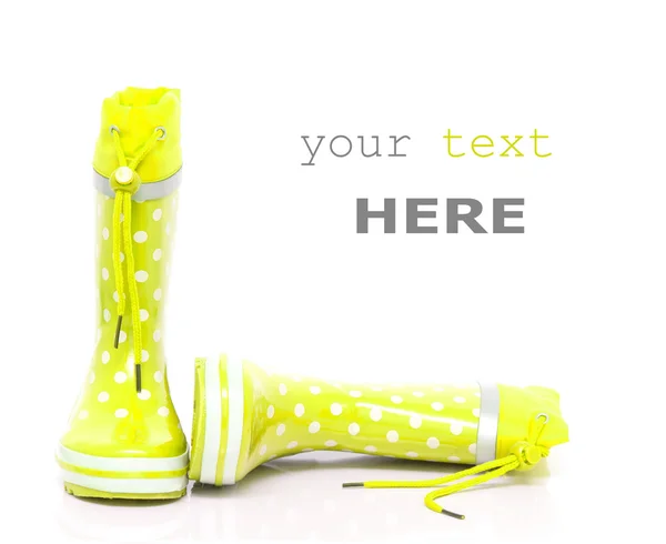 Botas de borracha amarela — Fotografia de Stock