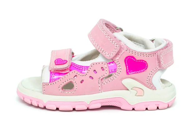 Pink Child Sandals Isolated White — Stock Photo, Image