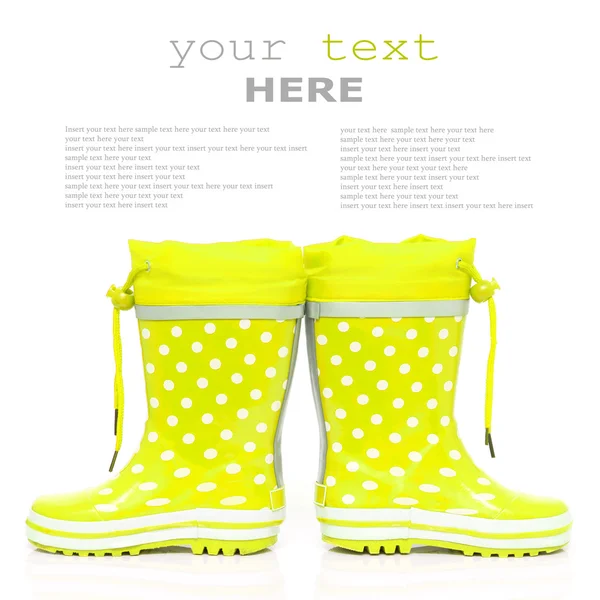 Yellow rubber boots — Stock Photo, Image