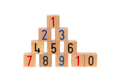 Wooden blocks with numbers clipart