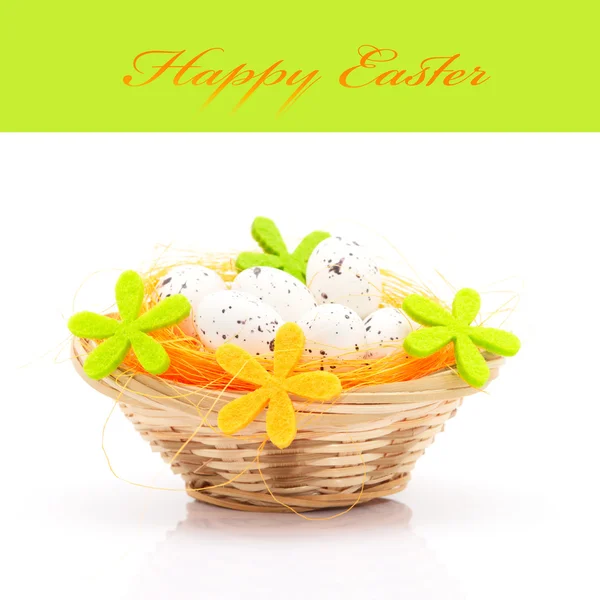 stock image Easter eggs in basket