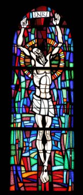 Jesus on the Cross, stained glass clipart