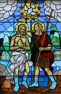 Baptism of the Lord, stained glass clipart