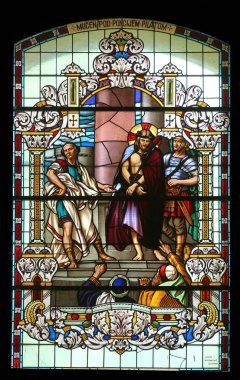 Flagellation of Christ, stained glass clipart