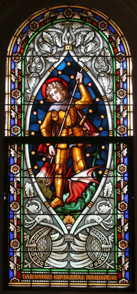 Stained Glass Saint George — Stock Photo, Image