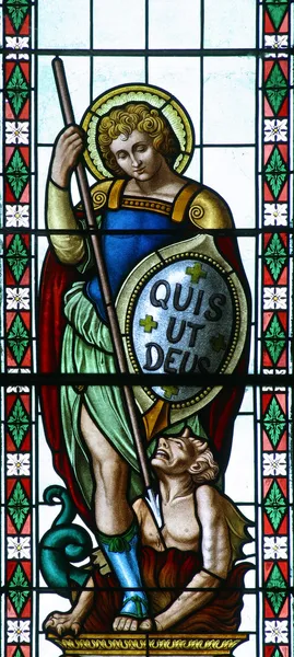 Saint Michael Stained Glass — Stock Photo, Image