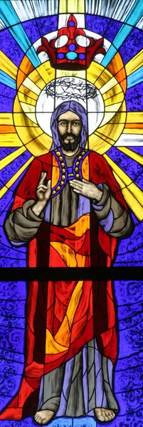 Christus Der König Glasmalerei — Stockfoto