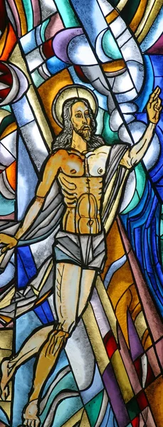 Resurrection Jesus Stained Glass — Stock Photo, Image