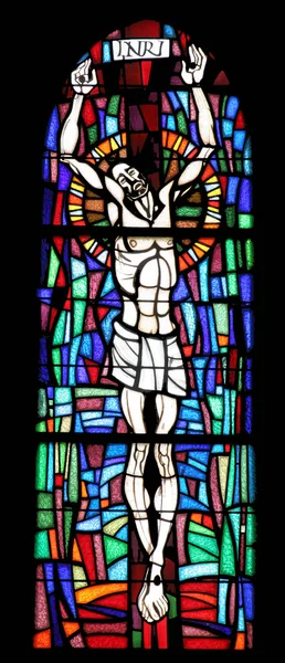 Иисус Кресте Витражи — стоковое фото