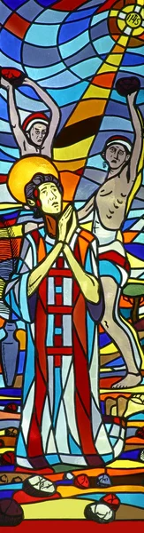 Saint Stephen Gebrandschilderd Glas — Stockfoto