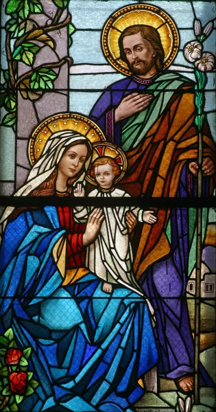 Holy Family Stained Glass — Stock Photo, Image