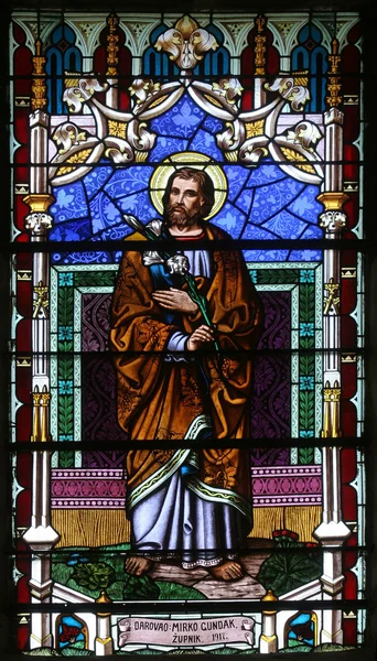 圣约瑟夫 彩绘玻璃 — 图库照片