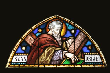 Saint Andrew apostle, stained glass clipart